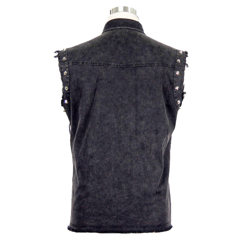 SiaLinda for Men: Weste / Hemd Arion, Ärmellos, Druckknöpfe, schwarz, Baumwolle - SiaLinda.com